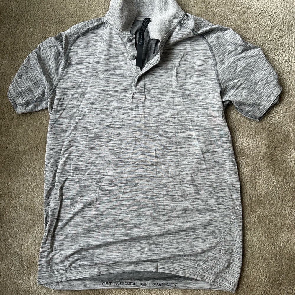 Lululemon Gray Short Sleeve Polo Shirt
